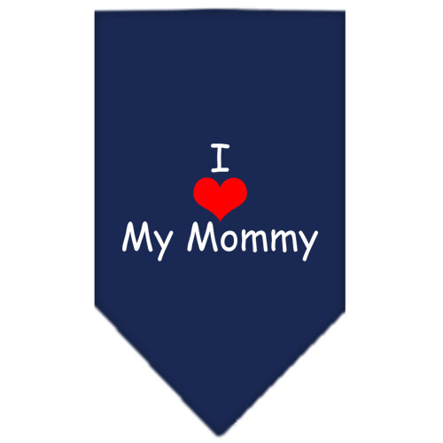 I Heart My Mommy Screen Print Bandana Navy Blue Small